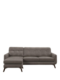 John Lewis Barbican LHF Chaise Leather Sofa, Dark Leg - thumbnail 5