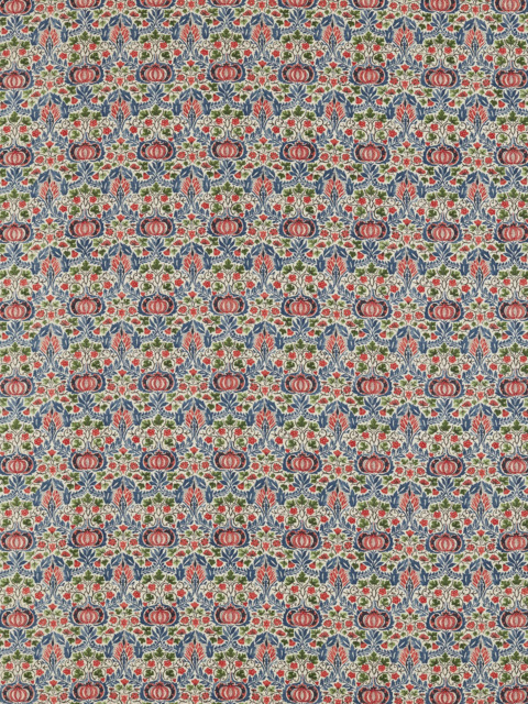 Morris & Co. Little Chintz Made to Measure Curtains or Roman Blind, Indigo/Carmine - image 1