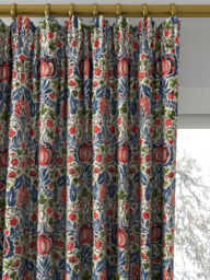 Morris & Co. Little Chintz Made to Measure Curtains or Roman Blind, Indigo/Carmine - thumbnail 2