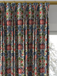 Morris & Co. Little Chintz Made to Measure Curtains or Roman Blind, Indigo/Carmine - thumbnail 6
