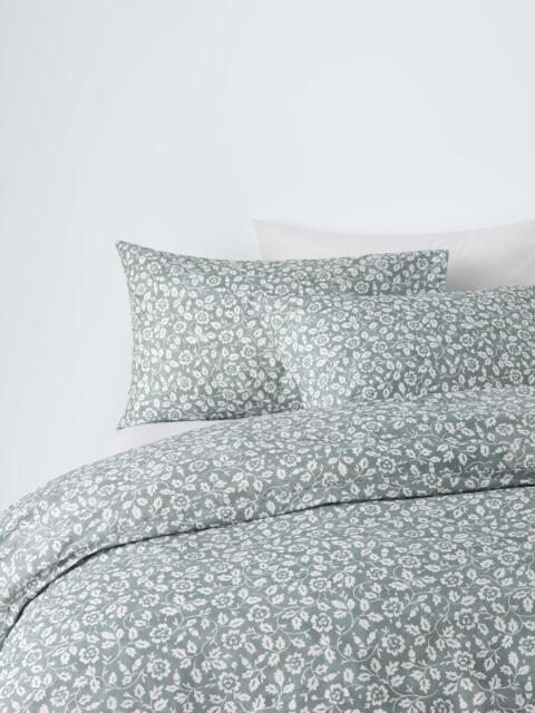 John Lewis Marlow Trailing Cotton Duvet Cover Set, Sage - image 1