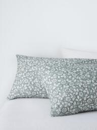 John Lewis Marlow Trailing Cotton Duvet Cover Set, Sage - thumbnail 3