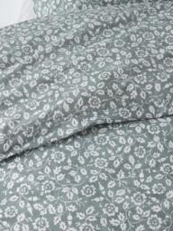 John Lewis Marlow Trailing Cotton Duvet Cover Set, Sage - thumbnail 4