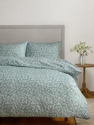 John Lewis Marlow Trailing Cotton Duvet Cover Set, Sage - thumbnail 2