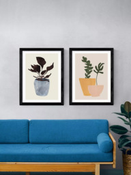 EAST END PRINTS Dan Hobday 'Plant Pot' Wood Framed Print, Set of 2 - thumbnail 2