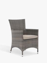 John Lewis Alora Woven Rattan 2-Seater Round Garden Bistro Table & Chairs Set, Grey - thumbnail 2