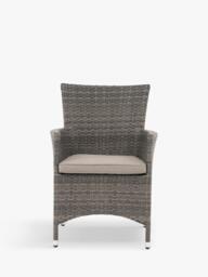 John Lewis Alora Woven Rattan 2-Seater Round Garden Bistro Table & Chairs Set, Grey - thumbnail 3