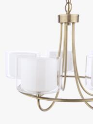 Laura Ashley Southwell 5 Arm Glass Shade Chandelier Ceiling Light, Antique Brass - thumbnail 6
