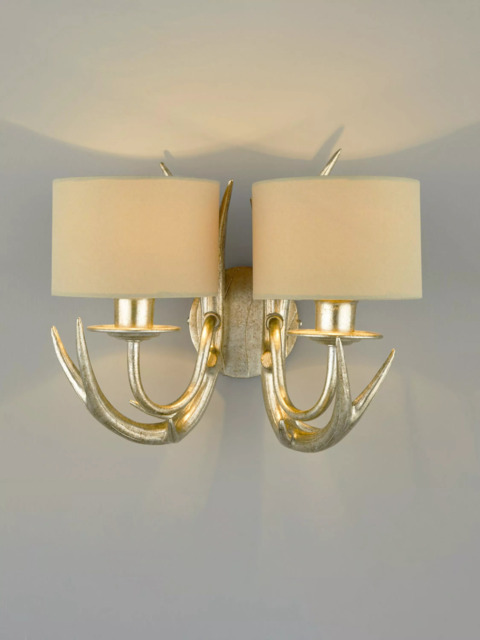Laura Ashley Mulroy Double Wall Light, Champagne - image 1