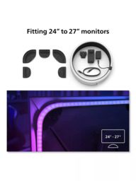 Philips Hue Play Gradient Smart Lighting Adjustable Colour Changing LED Lightstrip for 24” to 27” PC Monitors, 15W, 90.5cm, Starter Kit with Hue Bridg - thumbnail 2