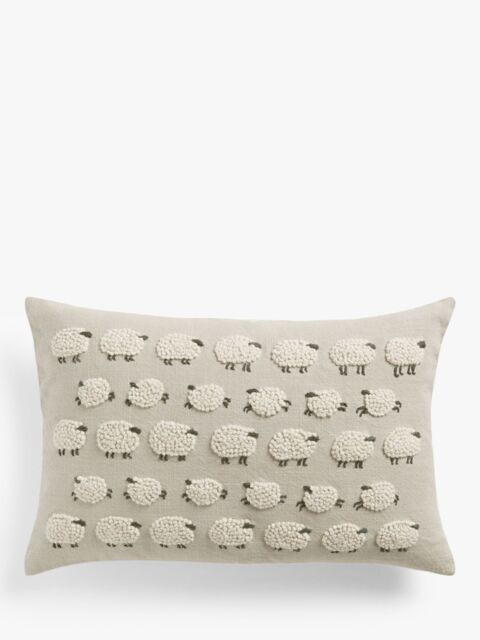 John Lewis Sheep Cushion, Natural - image 1