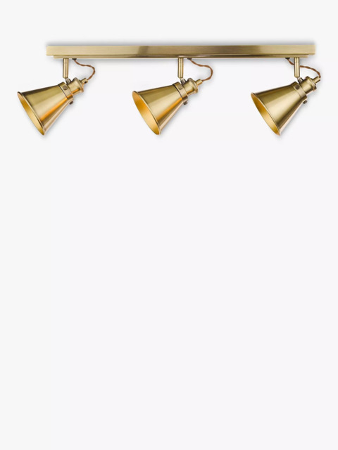Laura Ashley Rufus 3 Spotlight Ceiling Bar, Brass - image 1