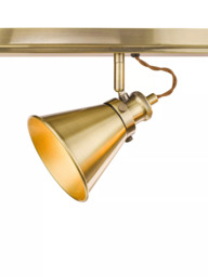 Laura Ashley Rufus 3 Spotlight Ceiling Bar, Brass - thumbnail 4