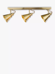 Laura Ashley Rufus 3 Spotlight Ceiling Bar, Brass - thumbnail 1