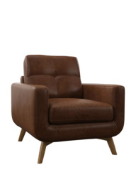 John Lewis Barbican Leather Armchair, Light Leg - thumbnail 1