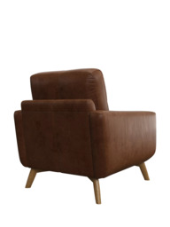 John Lewis Barbican Leather Armchair, Light Leg - thumbnail 4