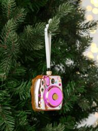 John Lewis The Enthusiast Polaroid Camera Bauble, Pink - thumbnail 2