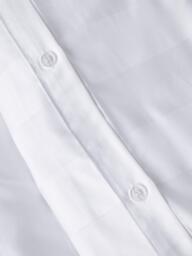 John Lewis Wide Satin Stripe Cotton Percale 400 Thread Count Duvet Cover Set, White - thumbnail 4