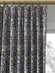 Morris & Co. Snakeshead Made to Measure Curtains or Roman Blind, Indigo/Hemp - thumbnail 2