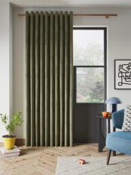John Lewis Velvet Pair Lined Eyelet Curtains - thumbnail 3