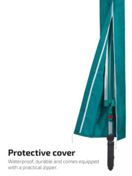 Leifheit Linomatic 500 Deluxe Easy Open Outdoor Rotary Clothes Airer with Cover and Retractable Keep-Clean Lines, 50m - thumbnail 5