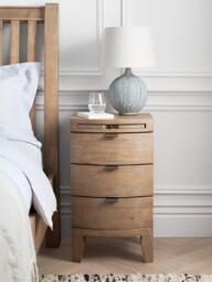 John Lewis Reclaimed Timber 3 Drawer Bedside Table, Natural Wood - thumbnail 2