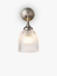 John Lewis Saltern Glass Wall Light, Pewter