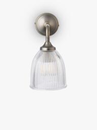 John Lewis Saltern Glass Wall Light, Pewter - thumbnail 3