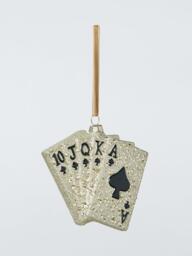 John Lewis The Connoisseur Playing Cards Bauble, Gold - thumbnail 1