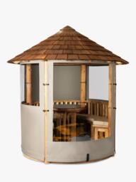 Breeze House Oasis Classic Cedar Shingle Roof Circular Gazebo, FSC-Certified (Scandinavian Redwood) - thumbnail 4