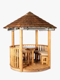 Breeze House Oasis Classic Cedar Shingle Roof Circular Gazebo, FSC-Certified (Scandinavian Redwood) - thumbnail 3