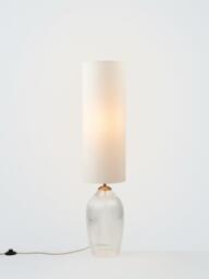 John Lewis Fulbrook Ribbed Glass Floor Lamp, Clear