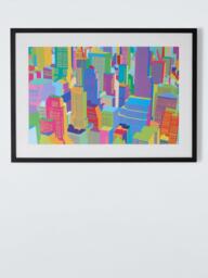 John Lewis Yoni Alter 'NYC Cityscape Day' Framed Print & Mount, 45 x 62cm, Multi - thumbnail 1