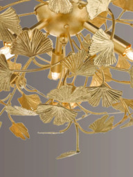 Där Yadira Leaf Semi Flush Ceiling Light, Gold - thumbnail 3