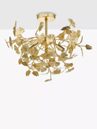 Där Yadira Leaf Semi Flush Ceiling Light, Gold - thumbnail 2