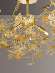 Där Yadira Leaf Semi Flush Ceiling Light, Gold - thumbnail 4