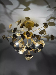 Där Yadira Leaf Semi Flush Ceiling Light, Gold - thumbnail 5
