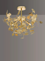 Där Yadira Leaf Semi Flush Ceiling Light, Gold - thumbnail 1