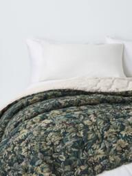 John Lewis Giardino Linen Blend Quilt, Green - thumbnail 1