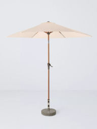 John Lewis Wood-Effect Wind-Up Parasol, 2.2m
