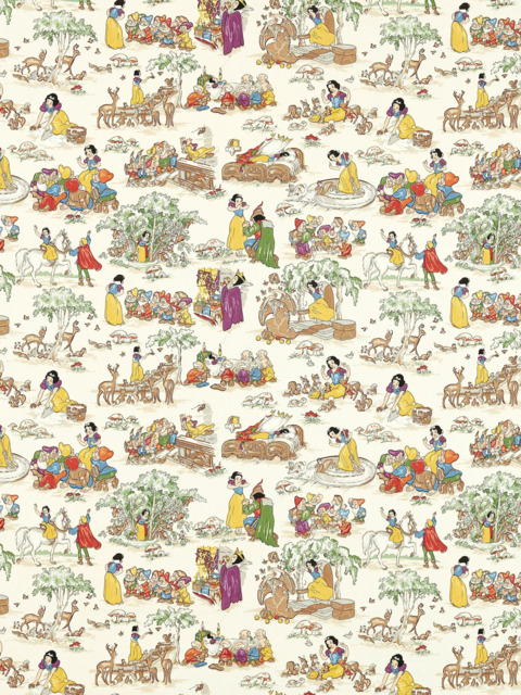 Disney Home x Sanderson Snow White Made to Measure Curtains or Roman Blind, Whipped Cream - image 1