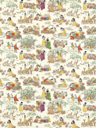 Disney Home x Sanderson Snow White Made to Measure Curtains or Roman Blind, Whipped Cream