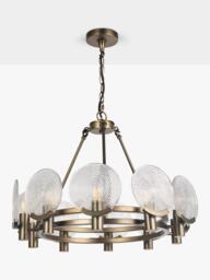 John Lewis Cast Glass 10 Lamp Ceiling Light, Antique Bronze - thumbnail 2