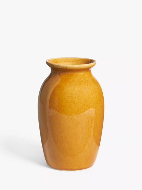 John Lewis Reactive Glaze Stoneware Urn Vase, H19cm, Yellow - image 1