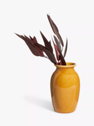 John Lewis Reactive Glaze Stoneware Urn Vase, H19cm, Yellow - thumbnail 2