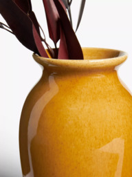 John Lewis Reactive Glaze Stoneware Urn Vase, H19cm, Yellow - thumbnail 3