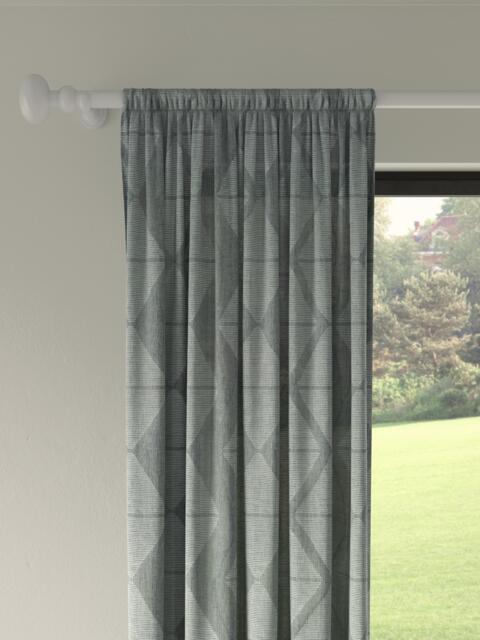 John Lewis Woven Geometric Slot Top Voile Panel, Grey - image 1