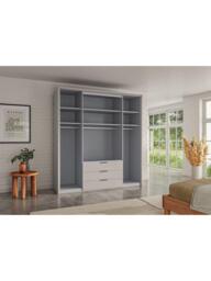 John Lewis Osaka 2m Bi-Fold Wardrobe with 2 Glass Doors, 2 Mirrored Doors & 3 Glass Drawers - thumbnail 4