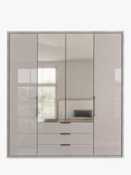 John Lewis Osaka 2m Bi-Fold Wardrobe with 2 Glass Doors, 2 Mirrored Doors & 3 Glass Drawers - thumbnail 5