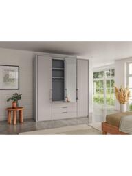 John Lewis Osaka 2m Bi-Fold Wardrobe with 2 Glass Doors, 2 Mirrored Doors & 3 Glass Drawers - thumbnail 3